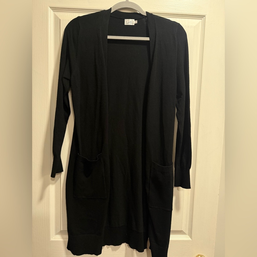 Cielo Black Open Front Cardigan